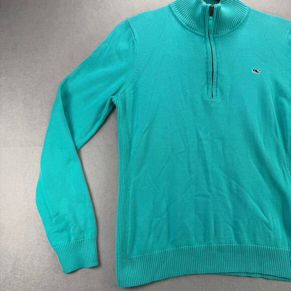 Vineyard Vines Teal ¼-Zip Pullover Sweater Size M Regular - Picture 3 of 8